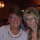 Janet Crowther Hindley with her mum Dorothy who died in October