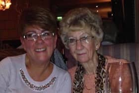 Janet Crowther Hindley with her mum Dorothy who died in October