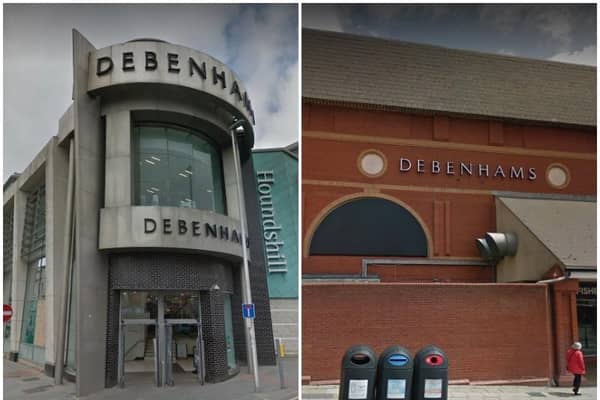 Debenhams' stores in Blackpool and Preston