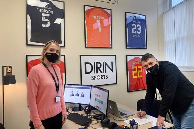 Liz Wilkinson, general manager at the Landmark, and their latest signing Kiko Rodriguez of DRN Sports Management