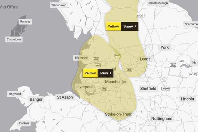 The yellow weather warning for rain covers most of the county. (Credit: Met Office)