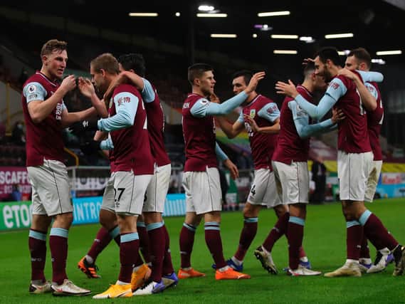 Burnley celebrate against Aston Villa