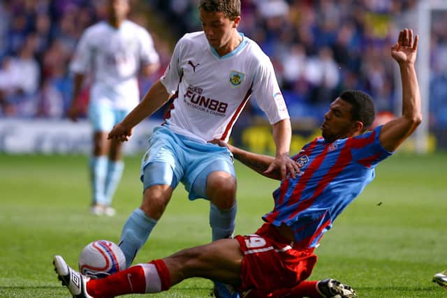 Jay Rodriguez battles for the ball with Julian Bennett of Crystal Palace in 2010