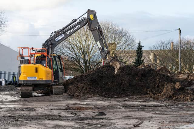 Work begins to create the 67 space railway station car park on the former ambulance station in Burnley