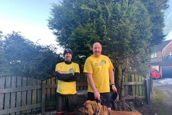 Daniel Tempest (right) and his cousin, Kevin 'Zigi' Smith are preparing to walk the 40 mile Burnley Way to raise cash for Pendleside Hospice