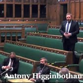 Burnley MP Antony Higginbotham speaking in the House of Commons