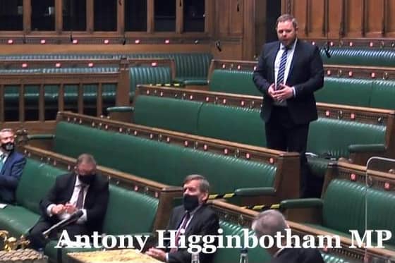 Burnley MP Antony Higginbotham speaking in the House of Commons