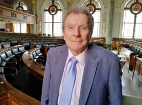 County Cllr Geoff Driver in the chamber at County Hall, where he has been Tory group leader for 13 years and council leader for a total of eight, across two terms of office