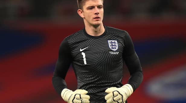 Nick Pope of England looks on during the international friendly match between England and the Republic of Ireland at Wembley Stadium on November 12, 2020 in London, England.