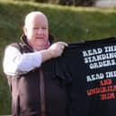 Coun Alan Pearson pictured holding the Orders T-shirt     (photo: Dan Martino)
