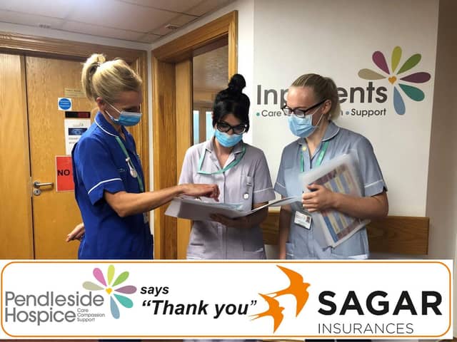 Pendleside Hospice received £500 from Sagar