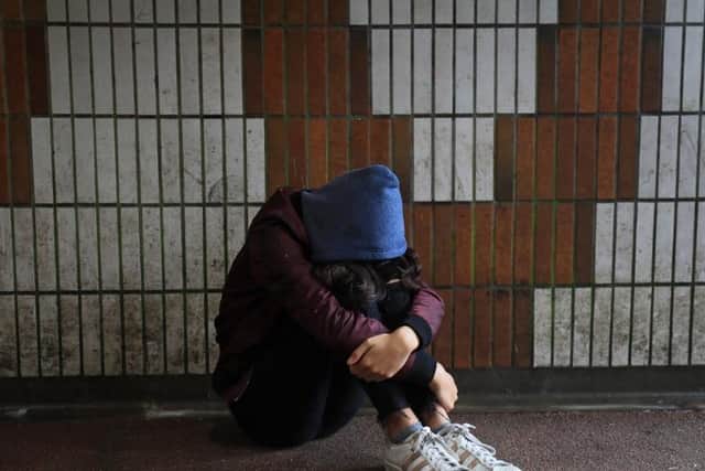 Picture posed by a model of a teenage girl in distress (Picture: Gareth Fuller/PA Wire)
