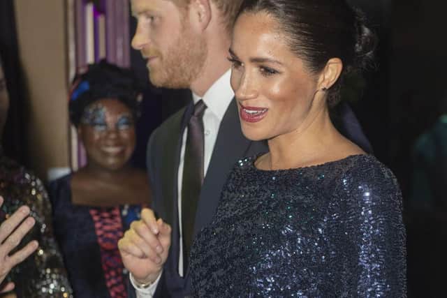 A  charity premiere at the Royal Albert Hall in January 2019. Meghan told Oprah her distress was so great at that time she had just told her husband she did not want to live any more   .Photo:  Paul Grover/Daily Telegraph/PA Wire