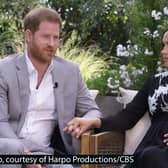 Harry and Meghan during their interview with Oprah Winfrey