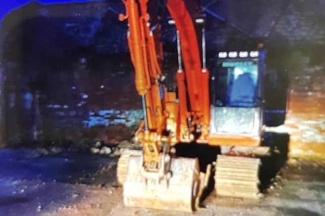 The £50,000 digger was located in Nelson at around 10pm yesterday (Thursday, March 11), just hours after it was reported stolen 200 miles away in Oxfordshire. Pic: Lancashire Police