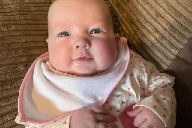 Baby Violet arrived in the McDermott family four months ago