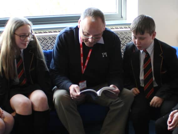 Michael with Shuttleworth College pupils