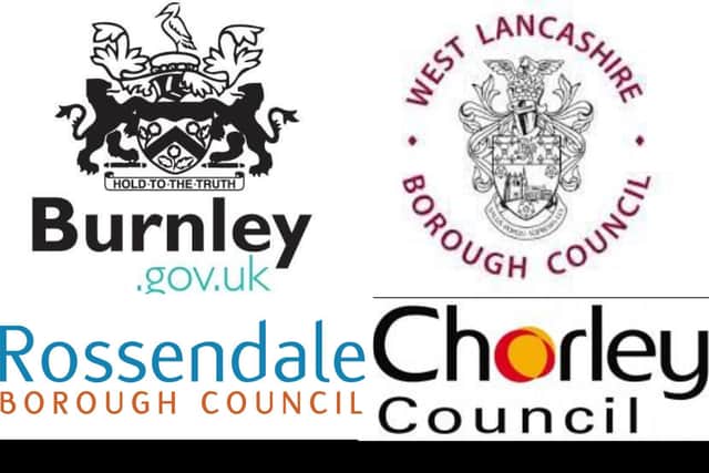 Rossendale Borough Council (#9), Burnley Council (#10), West Lancashire Borough Council (11) and Chorley Council (#12)
