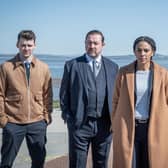 The police team at the centre of the investigation in the new series of the ITV crime drama The Bay, set in and around Morecambe. From left, Thomas Law as DC Eddie Martin, Dan Ryan as DI Tony Manning, Marsha Thomason as DS Jenn Townsend , Andrew Dowbiggin as DS James Clarke/“Clarkie” and Erin Shanagher as DS Karen Hobson