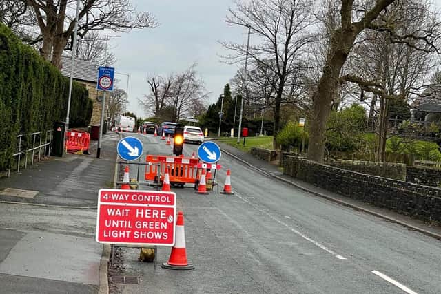 Roadworks in Cliviger, that have caused frustration to motorists, were back in operation this morning (photo courtesy of Graham Knott)