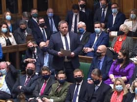 Burnley MP Antony Higginbotham asking his question to the Prime Minister during Wednesday's PMQs