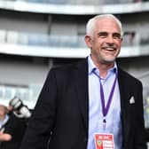 Alan Pace, Burnley Chairman arrives at the stadium prior to prior to the Premier League match between Burnley and Arsenal at Turf Moor on September 18, 2021 in Burnley, England.