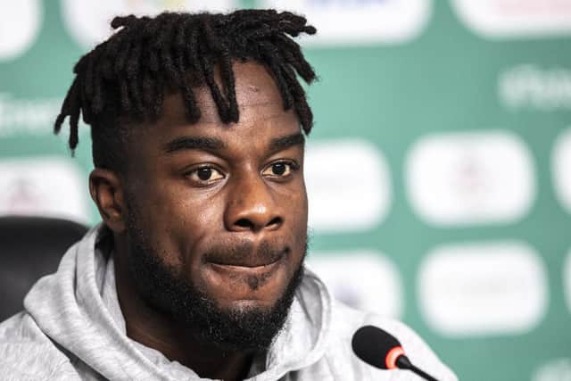 Ivory Coast's Maxwel Cornet attends a press conference at the Japoma Stadium in Douala on January 11, 2022 on the eve of the 2021 Africa Cup of Nations (CAN) football match between Ivory Coast and Equatorial Guinea.