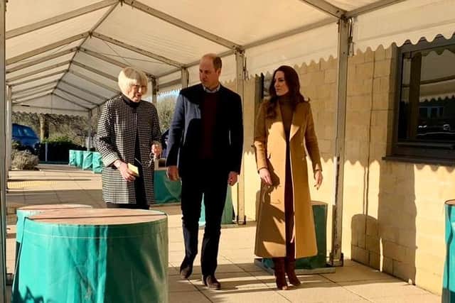 Prince William and Kate Middleton arrive at Clitheroe Community Hospital.