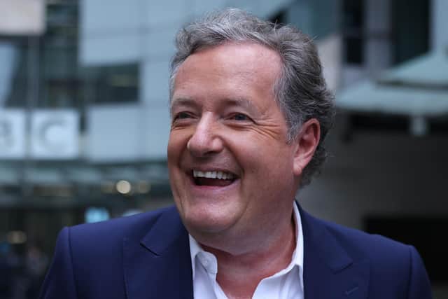 Piers Morgan leaves BBC Broadcasting House after appearing on Sunday Morning on January 16, 2022 in London, England. Sophie Raworth, the veteran BBC journalist, is serving as the interim host of the Sunday morning political programme after the departure of Andrew Marr.