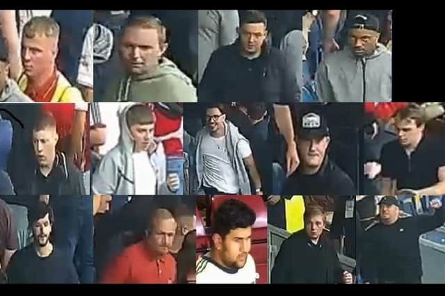 Do you recognise any of these men police are keen to trace in connection to violence at a Burnley match last year?