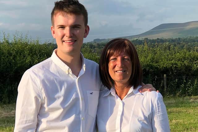 Lewis with his mum Ruth Baxter