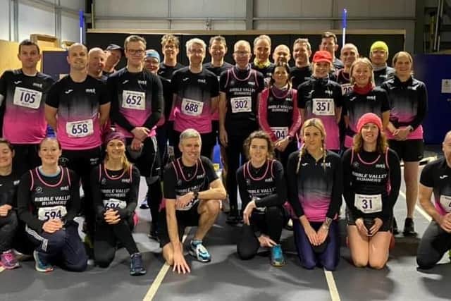 Members of the Ribble Valley Runners who took part in the Blackburn Winter Warmer 10K