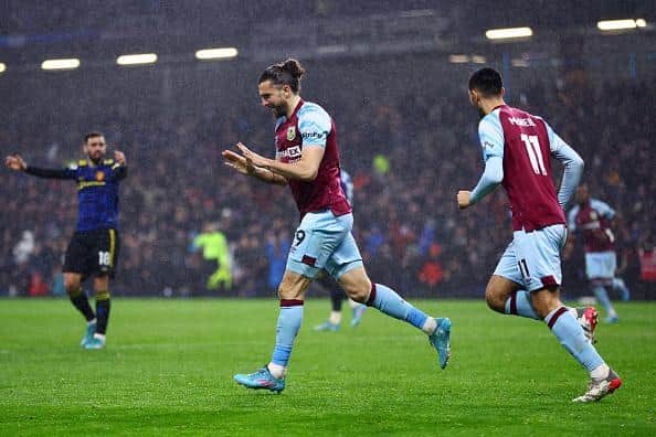 Jay Rodriguez celebrates his equaliser against Manchester United - his 100th league goal