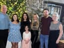 Jodie Woods (third from left) with members of her family at the start of the charity cabaret night she organised for Pendleside Hospice