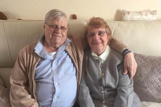 "Be happy' is the motto for devoted couple Brian and Sheila Large who  have been married for 65 years next week