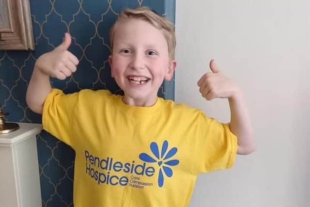 Alfie Butler raised £2,300 for Pendleside Hospice in a year long series of fund raisers