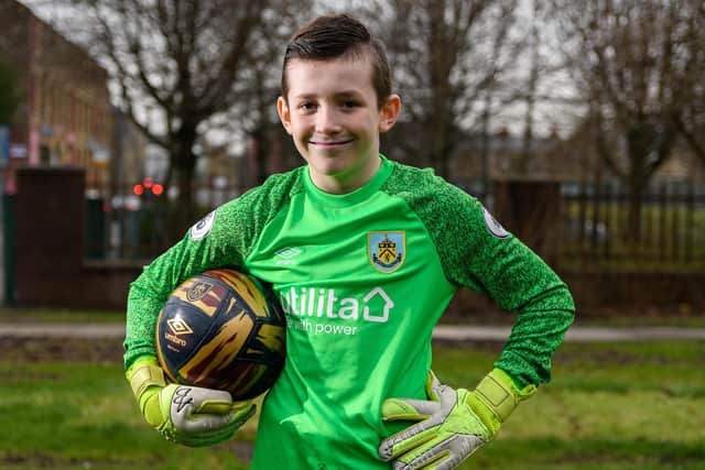 Deacon Glover (11) is already working on his thank you letter to Prince William for arranging a VIP for him at Turf Moor where he met goalkeeper Nick Pope