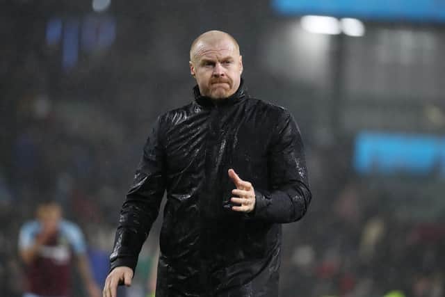 Manager Sean Dyche of Burnley walks off after the Premier League match between Burnley and Manchester United at Turf Moor on February 08, 2022 in Burnley, England