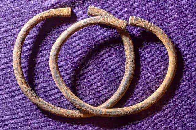Two of the Roman-era bracelets discovered
