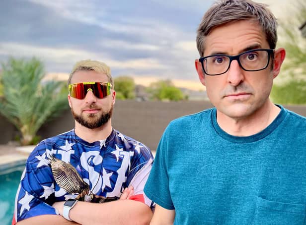 Louis Theroux talked to alt-right internet troll ‘Baked Alaska’ (left) in the first episode of his new BBC series, Forbidden America