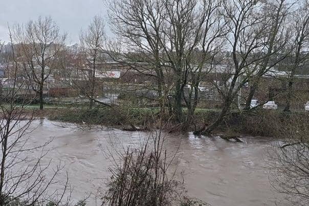The River Calder in Padiham town centre. Photo: Jonathan Harvey.