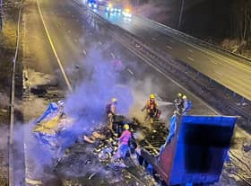 The M6 has reopened this morning (Tuesday), 24 hours after a lorry was swept into a bridge by heavy winds at 4.50am on Monday, with the lorry catching fire after impact