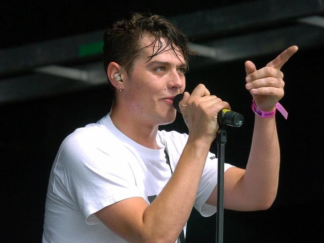 Matt from Busted on stage at Party in the Park.