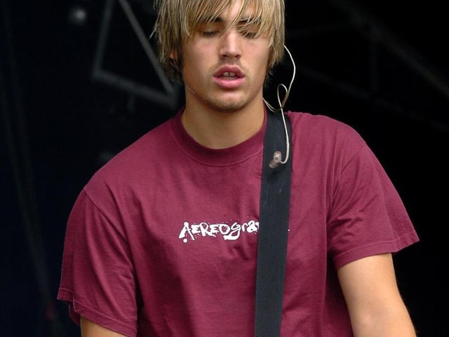 Charlie from Busted on stage at Party in the Park.