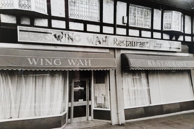 Wing Wah, which was on Harrogate Road at Moortown, was said, according to the accompanying newspaper clipping, was "bright and spacious".