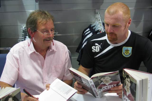 Writer Dave Thomas with Burnley manager Sean Dyche