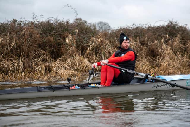 Jordan admits his back was hurting at midday on day one of the rowing challenge