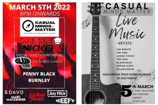 Penny Black will host a day and night of live entertainment for Burnley based charity Casual Minds-Matter