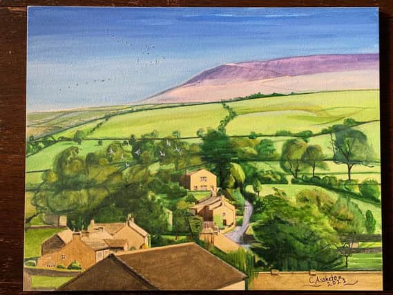 One of the scenic greeting cards by Caroline Assheton in her fundraising efforts to boost funds for the hall