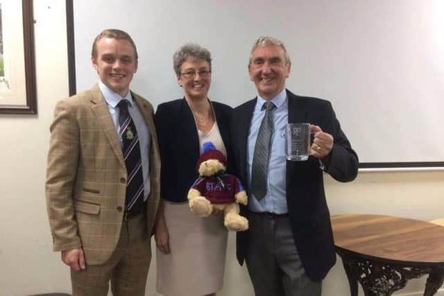 Ivan with his daughter and grandson,  Tracey Stewart, who is general manager of the Tornados, and Cameron Stewart, who took over the reins as chairman when Ivan stepped down in 2017.